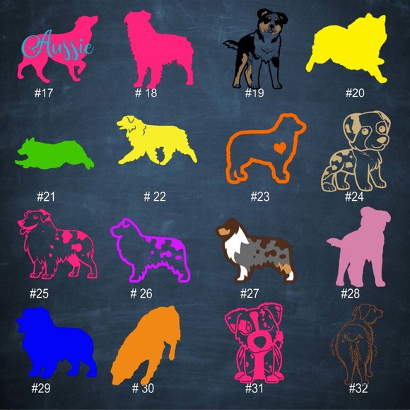 7-9" AUSTRALIAN SHEPHERD with or without HEADBAND VINYL DECAL #AUS66 - Picture 4 of 11